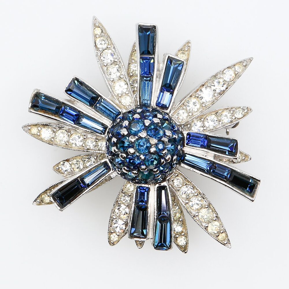 Vintage Avon of Belleville Boucher MCM Atomic Starburst Rhinestone Brooch 1950s